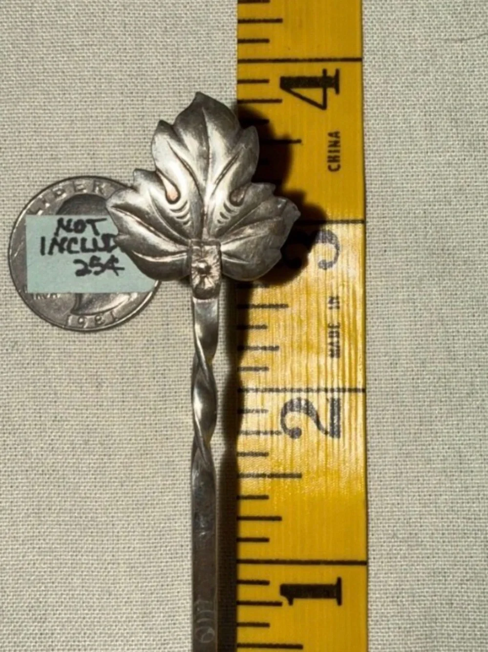 Leaf-Top Decorative Spoon Pair - Silver-Tone
